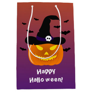 Halloween Pumpkin Jack o’ Lantern Hexenhut Mittlere Geschenktüte