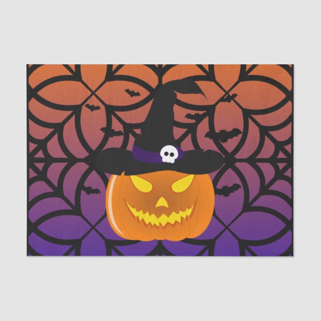 Halloween Pumpkin Jack o’ Lantern Hexenhut Seidenpapier (Vorderseite)