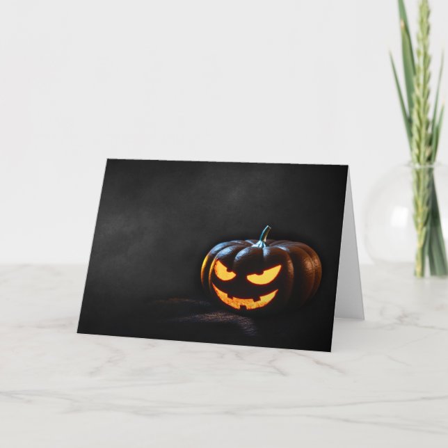 Halloween Pumpkin Jack-O-Lantern Spooky Karte (Vorderseite)