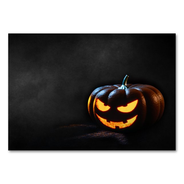 Halloween Pumpkin Jack-O-Lantern Spooky Tischnummer (Vorderseite)