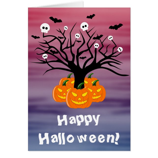 Halloween Pumpkin Jack o’ Lantern Totenbaum (Vorne)