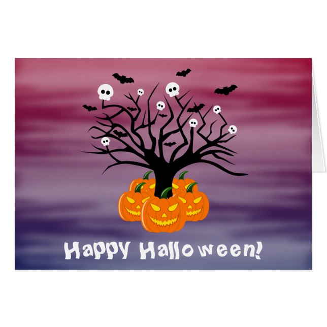 Halloween Pumpkin Jack o’ Lantern Totenbaum (Vorderseite (Horizontal))