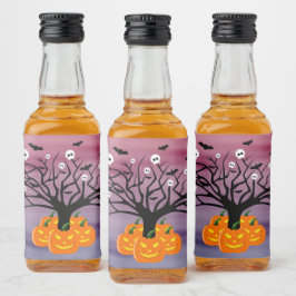 Halloween Pumpkin Jack o’ Lantern Totenbaum Alkoholflaschenetikett