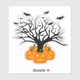 Halloween Pumpkin Jack o’ Lantern Totenbaum Aufkleber