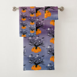 Halloween Pumpkin Jack o’ Lantern Totenbaum Badhandtuch Set