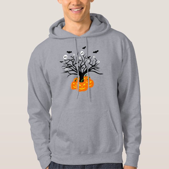 Halloween Pumpkin Jack o’ Lantern Totenbaum Hoodie (Vorderseite)