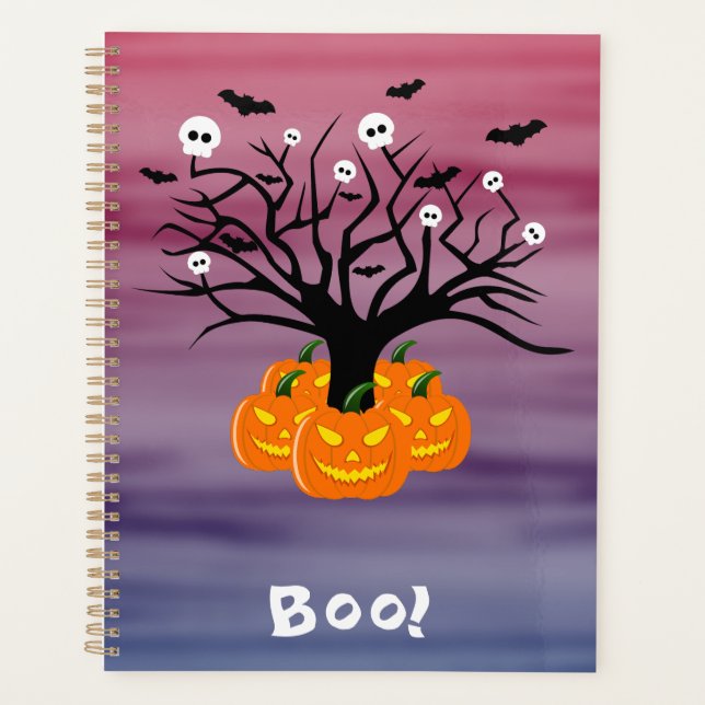 Halloween Pumpkin Jack o’ Lantern Totenbaum Planer (Vorderseite)