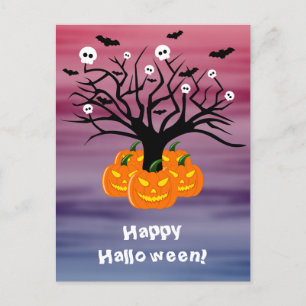 Halloween Pumpkin Jack o’ Lantern Totenbaum Postkarte