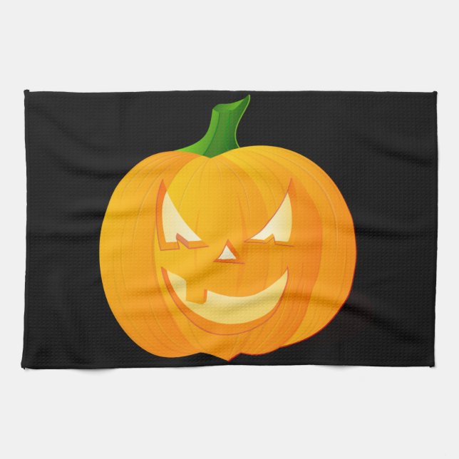 Halloween Pumpkin Kitchen Handtücher (Horizontal)