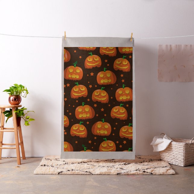 Halloween Pumpkin Kopf Muster. Stoff (Beispiel)