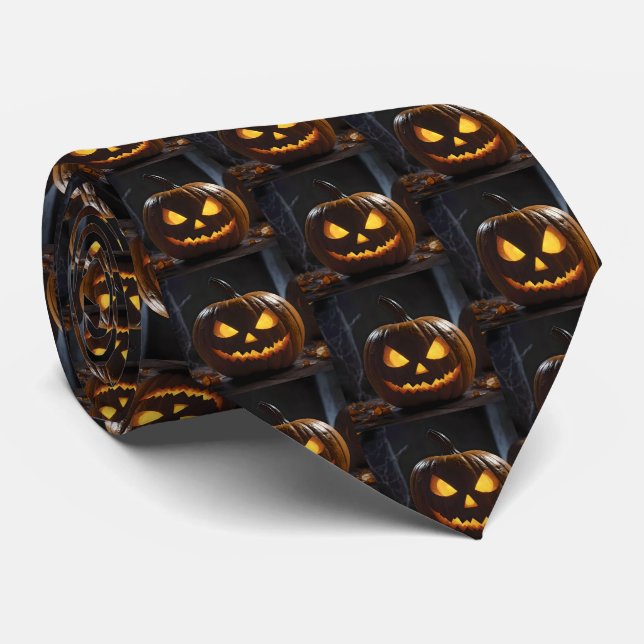 Halloween Pumpkin, Krawatte (Gerollt)