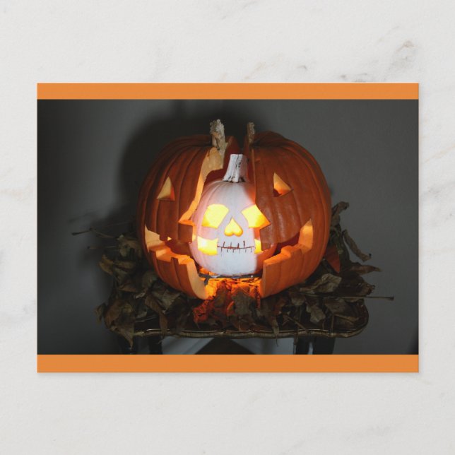 Halloween Pumpkin Kürbislaterne Skull Postcard Postkarte (Vorderseite)
