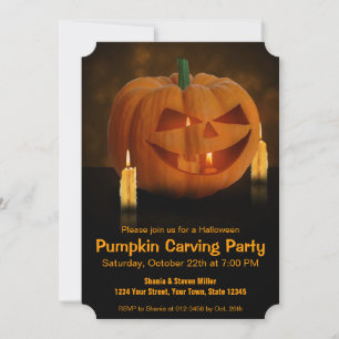 Halloween Pumpkin Lantern mit Kerzen Einladung