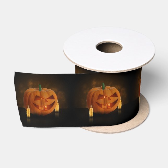 Halloween Pumpkin Lantern mit Kerzen Satinband (Spule)