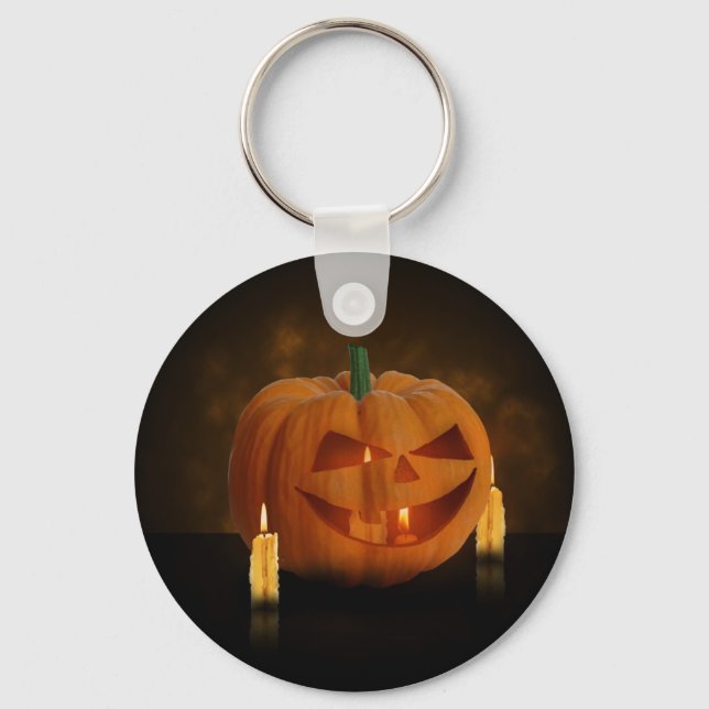 Halloween Pumpkin Lantern mit Kerzen Schlüsselanhänger (Vorderseite)