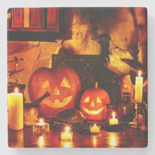 Halloween Pumpkin Lantern Steinuntersetzer