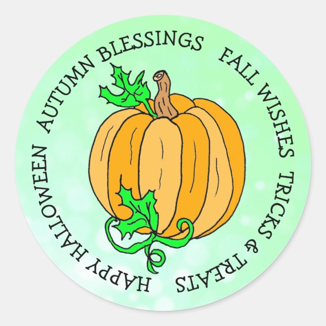 Halloween Pumpkin Lime Grüner Herbst Saison Runder Aufkleber (Vorderseite)