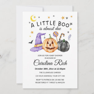 Halloween Pumpkin Little Boo Baby Dusche Einladung