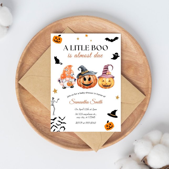 Halloween Pumpkin Little Boo Baby Dusche Einladung (Von Creator hochgeladen)