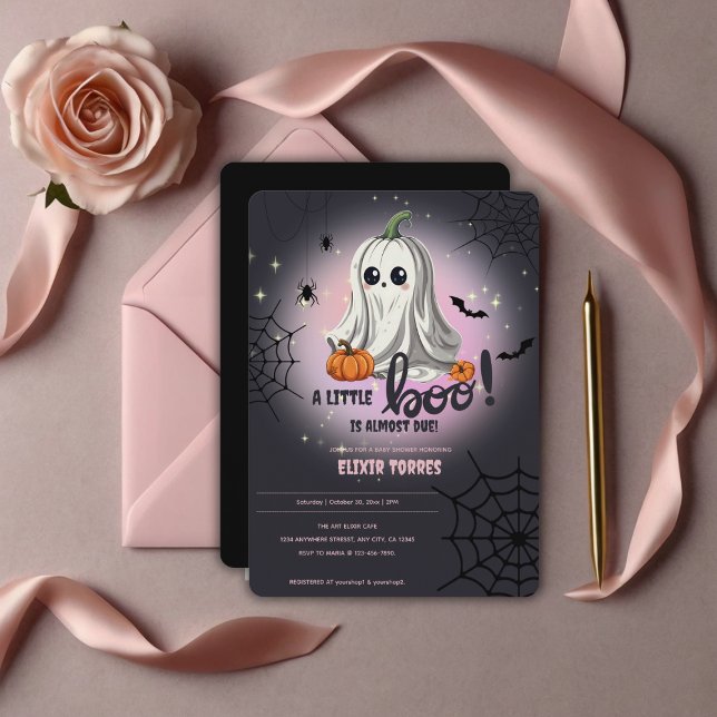 Halloween Pumpkin Little Boo Baby Dusche Einladung (Von Creator hochgeladen)