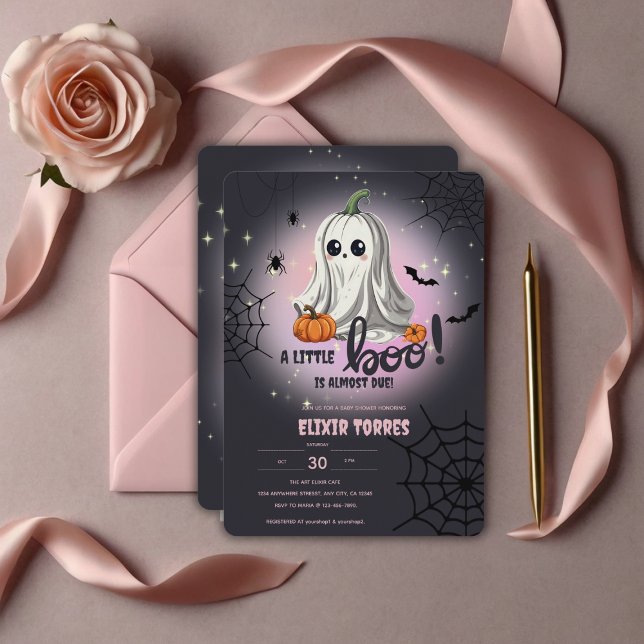 Halloween Pumpkin Little Boo Baby Dusche Einladung (Von Creator hochgeladen)
