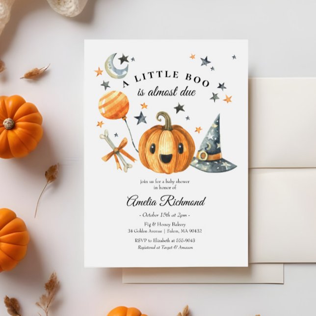 Halloween Pumpkin Little Boo Baby Dusche Einladung (Von Creator hochgeladen)