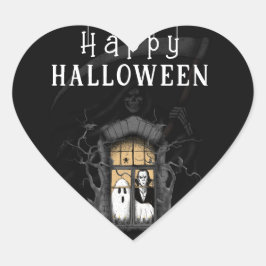 Halloween Pumpkin Little Boo Herz-Aufkleber