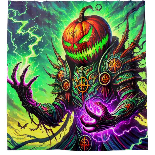 Halloween Pumpkin Man Duschvorhang (Vorderseite)