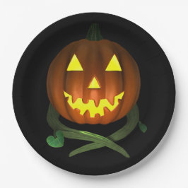 Halloween Pumpkin mit Reben Pappteller