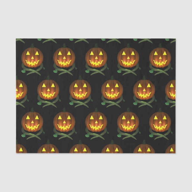 Halloween Pumpkin mit Reben Seidenpapier (Vorderseite)