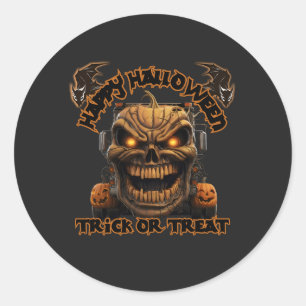 Halloween Pumpkin Monster Truck Spooky Spuk Nig Runder Aufkleber