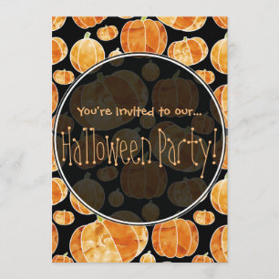 Halloween Pumpkin Muster Doppelseitige Einladung
