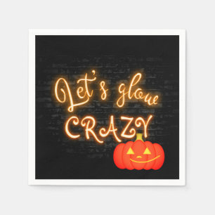Halloween Pumpkin Neon Sign auf Brillenwand Serviette
