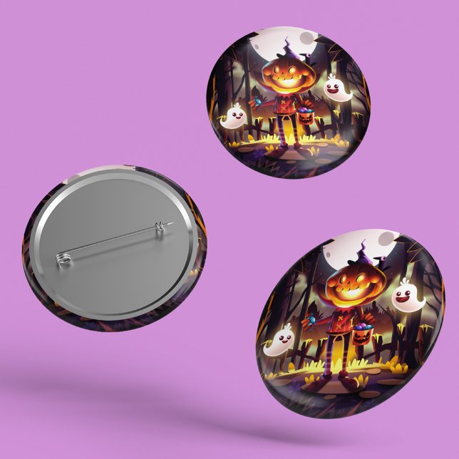 Halloween Pumpkin Niedlich Ghosts Moon Beängstigen Button (Von Creator hochgeladen)