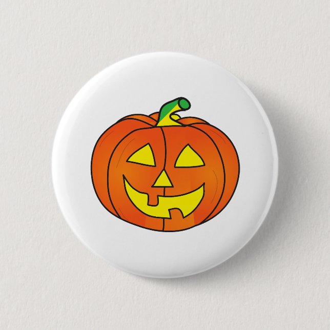 Halloween Pumpkin Niedlich Hexenhähnchen Button (Vorderseite)