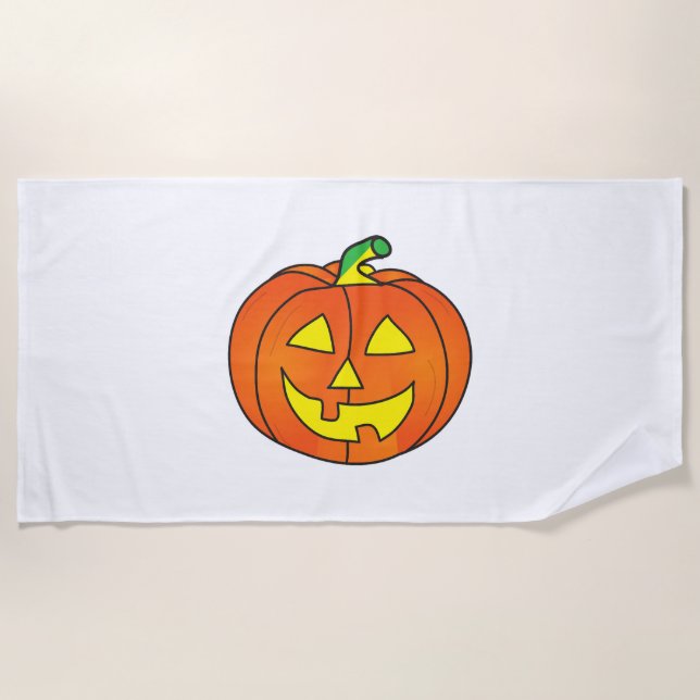 Halloween Pumpkin Niedlich Hexenhähnchen Strandtuch (Vorderseite)