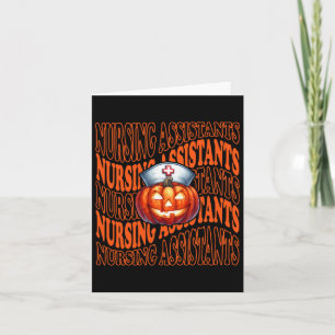 Halloween Pumpkin Nurse Niedlich Cna Costume Scrub Karte