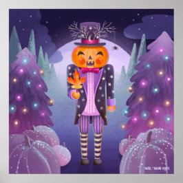 Halloween Pumpkin Nutcracker Art Print Poster