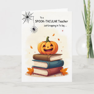 Halloween Pumpkin on Books Niedlich Spirit Karte