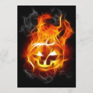 Halloween Pumpkin on Fire Karte