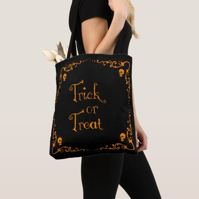 Halloween Pumpkin Orange and Black Trick or Treat Tasche (Von Nahem)