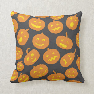 Halloween Pumpkin Orange Black Jack O'Lantern Kissen