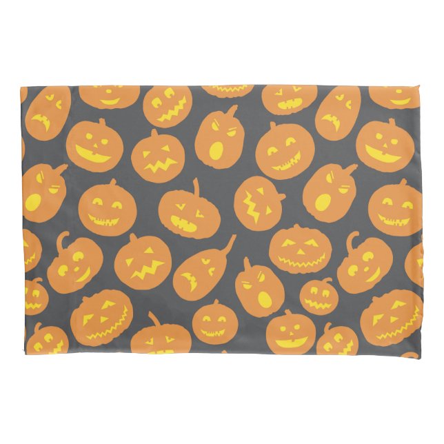 Halloween Pumpkin Orange Black Jack O'Lantern Kissenbezug (Vorderseite)