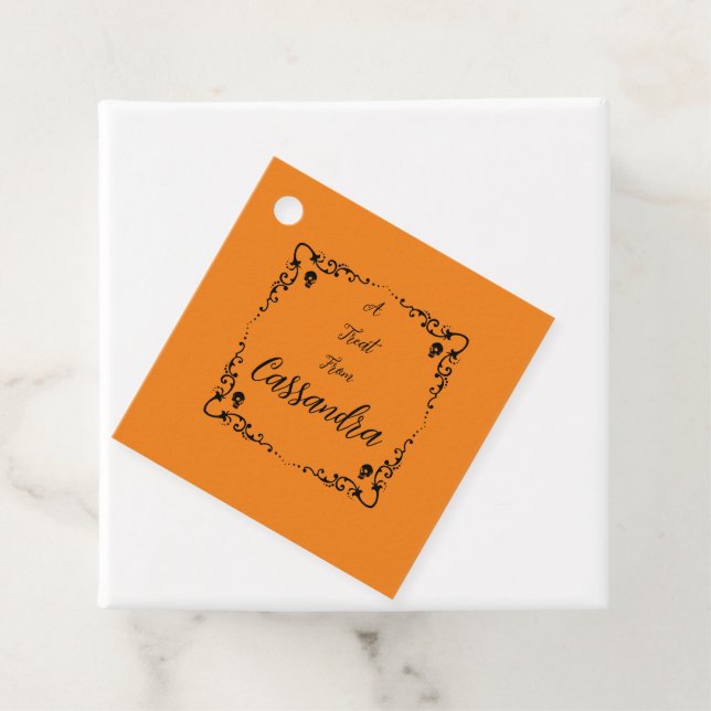 Halloween Pumpkin Orange Personalisiert Geschenkanhänger (Beispiel)
