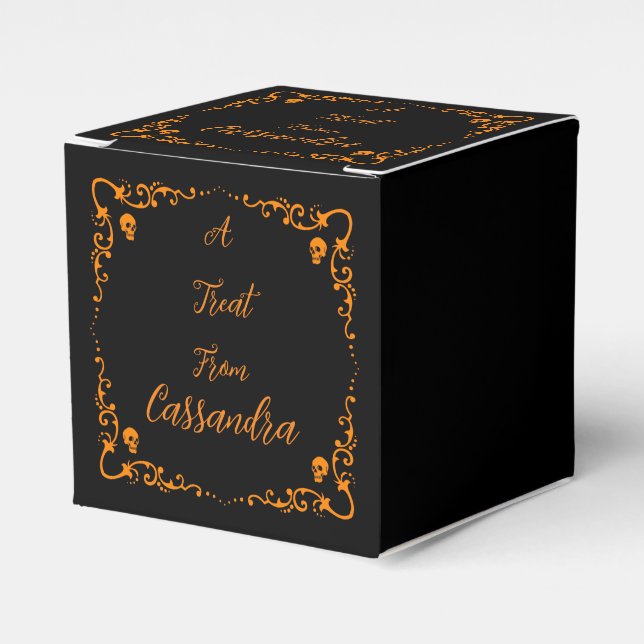 Halloween Pumpkin Orange Personalisiert Geschenkschachtel (Vorderseite)