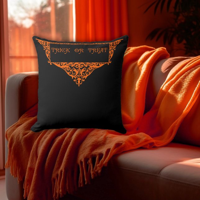Halloween Pumpkin Orange Trick oder Treat Kissen (Von Creator hochgeladen)