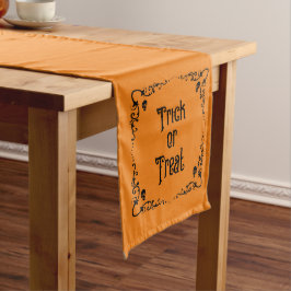 Halloween Pumpkin Orange und Black Trick oder Tref Mittelgroßer Tischläufer