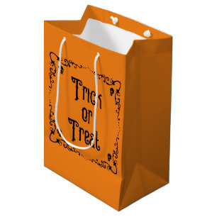 Halloween Pumpkin Orange und Black Trick oder Tref Mittlere Geschenktüte