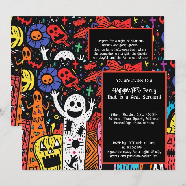 Halloween Pumpkin Palooza Party Einladung (Vorne/Hinten)