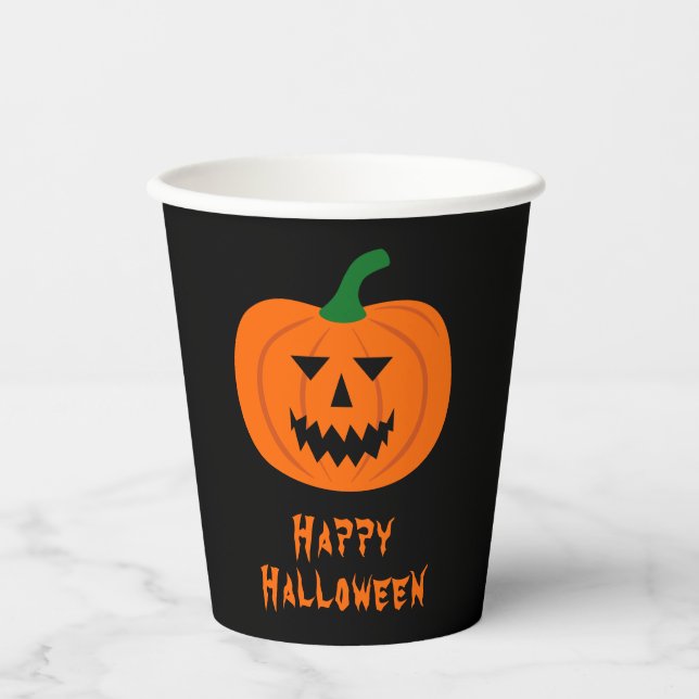Halloween Pumpkin Paper Cups Pappbecher (Vorderseite)